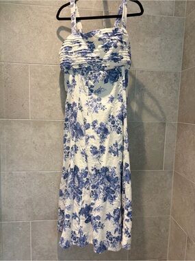 Abercrombie & Fitch White Dress with Blue Floral Print